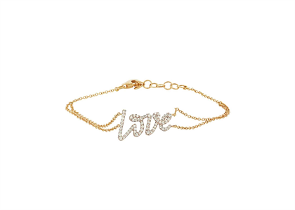 Gold Plated CZ Studded Love Bracelet